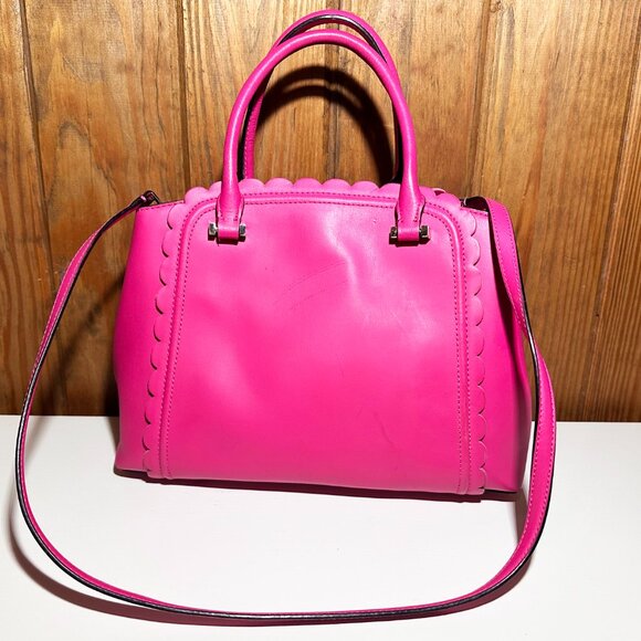 Kate Spade New York Scalloped Satchel in Hot Pink - Picture 2 of 7